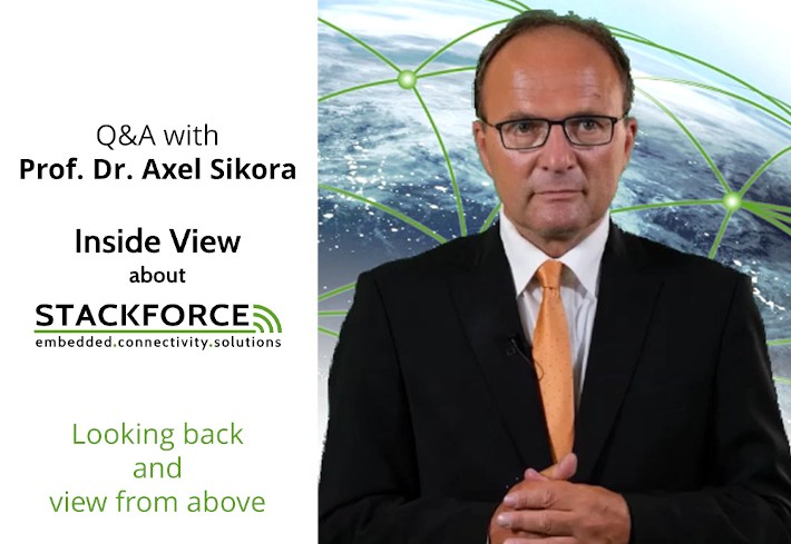 Photo of Axel Sikora, founder of STACKFORCE, giving an Interview.