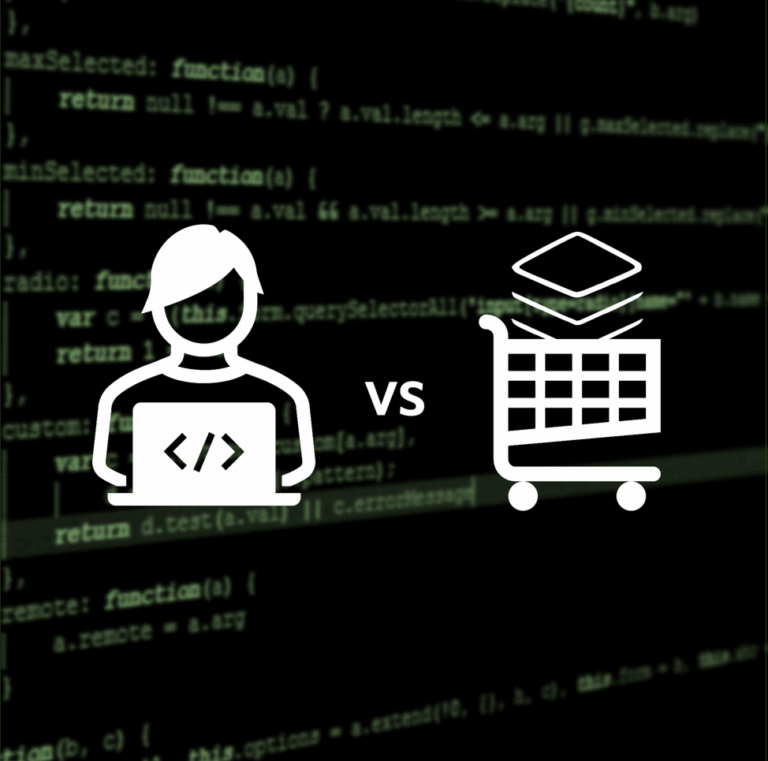 Thumbnail illustrating the comparison between buying a software solution and developing it in‑house