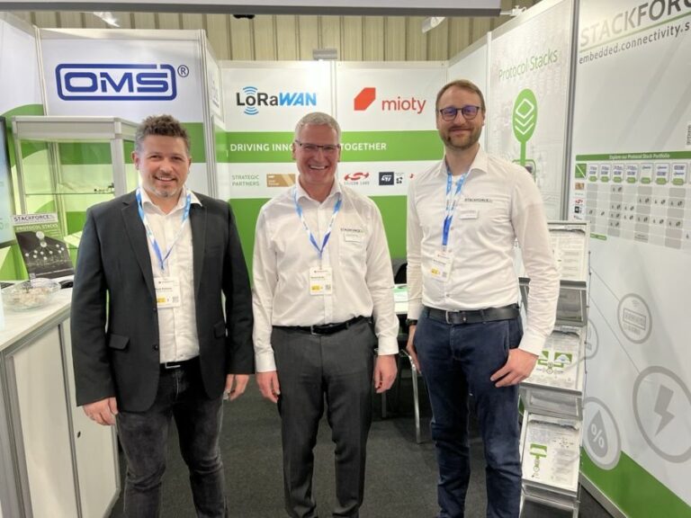 Thumbnail illustrating the STACKFORCE booth at embedded world 2025 with STACKFORCE staff