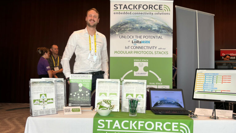 Thumbnail illustrating the STACKFORCE booth at LoRAWAN Live 2024