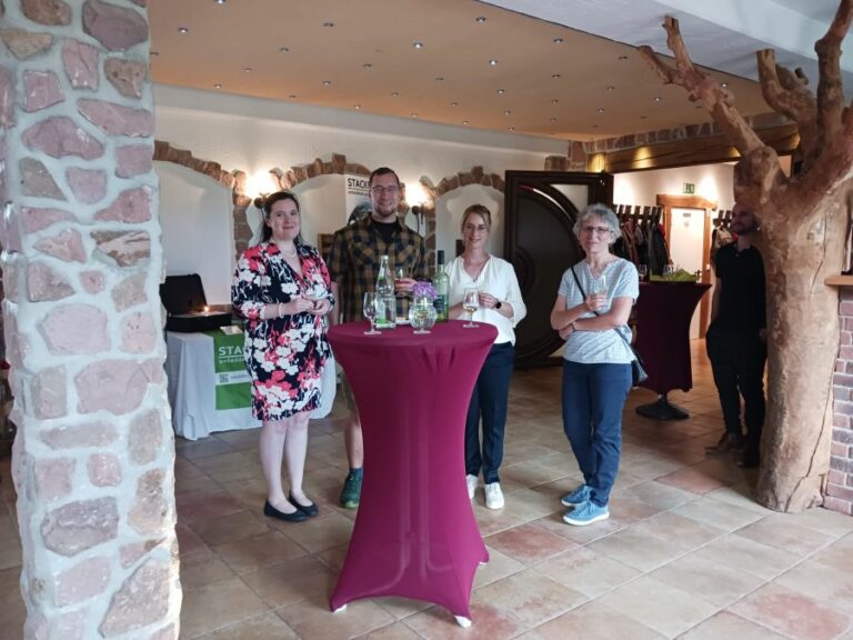 Wine tasting with STACKFORCE staff at Weingut Schmidt at 10 years celebration of STACKFORCE