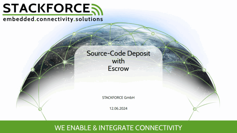 Cover page of the information sheet on source code deposit with escrow services