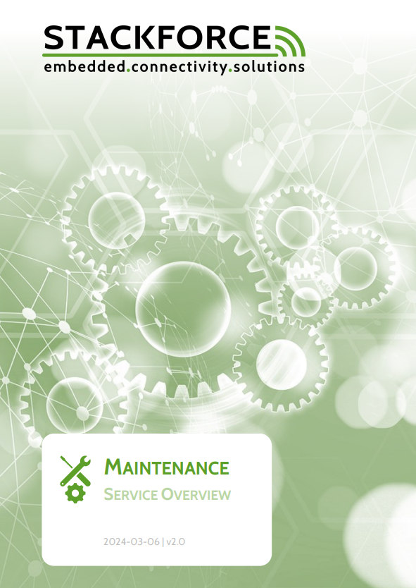 Cover page of the maintenance overview document, outlining maintenance terms and update services
