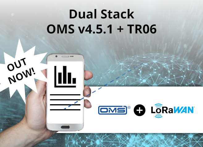 Thumbnail illustrating the release of OMS v4.5.1 and OMS over LoRaWAN Dual Stack